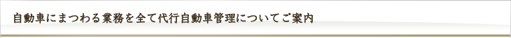 自動車にまつわる業務を全て代行自動車管理についてご案内