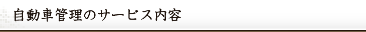 自動車管理のサービス内容